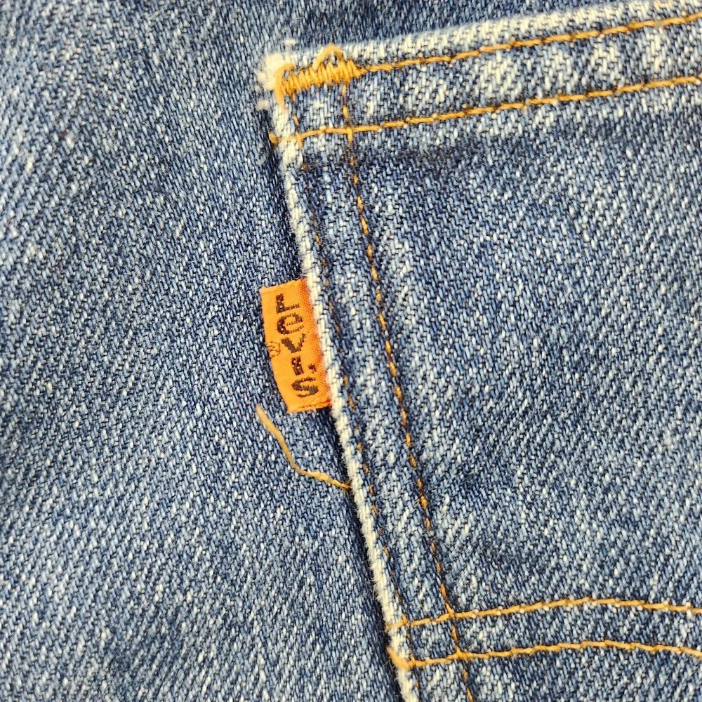 Vtg Lined Levis Pants Mens 33 Blue Jeans Denim‎ Orange Tab USA Men 36x31 Destroy